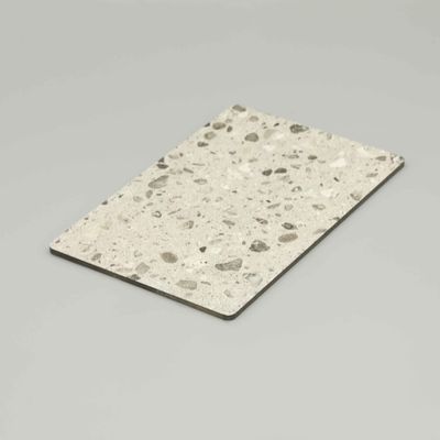 Acp Sheets دیوار پوششی تزئینات سنگ مرمر دانه سفید ترازو آلومینیوم پنل کامپوزیت