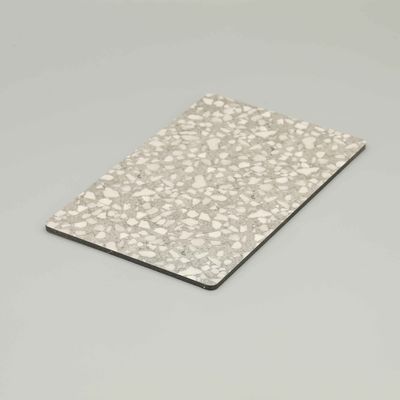 4mm خاکستری PVDF پوشانده سنگ مرمر ACP ورق - A2 آتش پذیر آلومینیوم پنل کامپوزیت